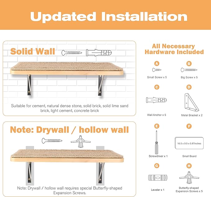 Cat Wall Furniture Set, 2PCS Cat Shelves & 2PCS 4 Steps Wall Shelves Stairs Tower Climbing Scratching Perches for Climbing Sleeping, Playing-Mewly Pet