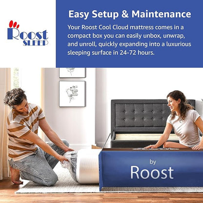 ROOST SLEEP Memory Foam Mattress, 12-Inch Twin XL – Cool Cloud Gel Foam Bed for Extra Length Comfort – Pressure-Relieving, Supportive, and Cooling Sleep Surface
