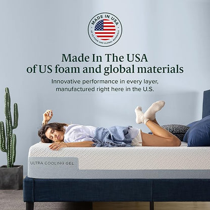 ZINUS 10 Inch Ultra Cooling Gel Memory Foam Mattress, Full, Cool-to-Touch Soft Knit Cover, Pressure Relieving, CertiPUR-US Certified, Mattress in A Box, All-New, Made in USA
