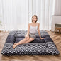MAXYOYO Japanese Floor Futon Mattress - Thicken Sleeping Pad, Roll Up Floor Lounger Bed for Camping, Guest Room - Thick, Soft and Comfortable, Black Stripe, Full Size
