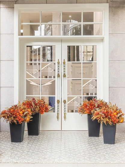 15pcs Outdoor Fall Artificial Branch with Pumpkin, Feather and Maple Leaves for Indoor Outside Hanging Plants Garden Porch Window Box Home Wedding Farmhouse Décor