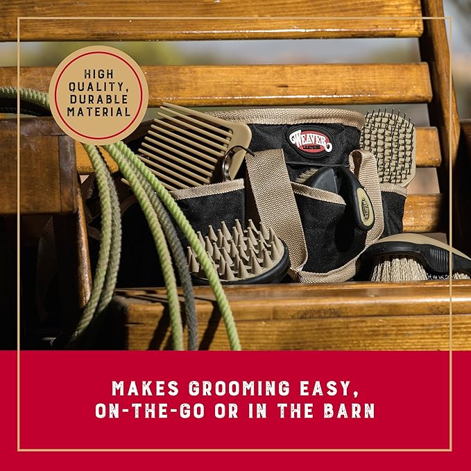 Weaver Leather Grooming Kit, Black/Beige, 65-2055-BK-Mewly Pet