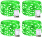 JMEXSUSS 4 Pack 50 LED Green Fairy Lights Battery Operated: 16.1ft Christmas Fairy Lights Indoor Outdoor Waterproof for Bedroom Garden Party Decorations