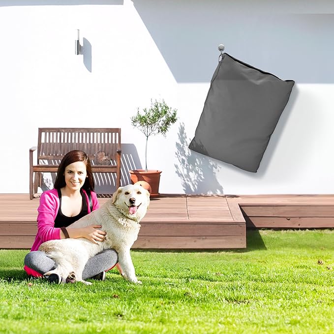 Sytopia 42-Inch Canvas Indestructible Outdoor Dog Bed, Waterproof & Washable Removable Cover, Ideal for Medium & Large Dogs, Chew-Proof Great for Indoor, Outdoor, Crate, Patio Use (Dark Grey)-Mewly Pet