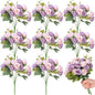 Zeyune 8 Pack 12 Inch Wedding Bouquets for Bride Bridesmaid Pink and Purple Artificial Rose Bouquet Fake Silk Roses Flowers Bunches Bulk for Home Office Garden Parties Decoration