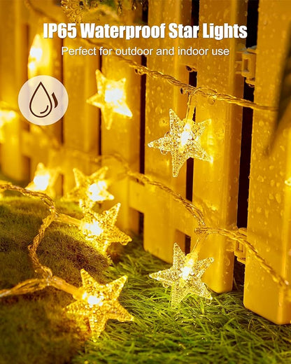 Star String Lights Plug in - 66 ft 200 LED Star Fairy String Lights with Remote and Timer, 8 Modes Waterproof for Bedroom Tent Loft Bed Window Backyard Patio Porch Balcony Party, Warm White