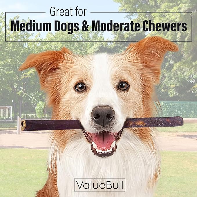 ValueBull Collagen Sticks for Dogs, 12 Inch Medium Chews, Natural Long-Lasting Dog Treats, 75 Count - Supports Joints, Skin & Coat with Chondroitin & Glucosamine-Mewly Pet