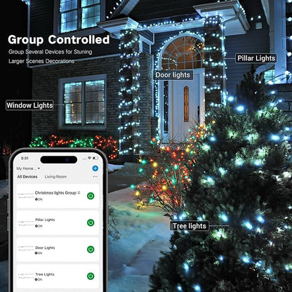 Brizled Smart Christmas Lights, 66ft 200 LED Color Changing Mini Lights, WiFi APP Controlled Xmas Tree Light, Dimmable Christmas Light Work with Alexa Google Home for Indoor Outdoor Year-Round Decor