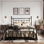 SHA CERLIN 14'' Queen Size Metal Platform Bed Frame/Victorian Headboard and Footboard/Steel Slats Mattress Foundation for Storage/No Box Spring Needed/Noise Free/Black
