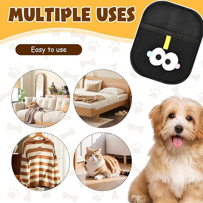 Electrostatic Pet Hair Remover, Pet Hair Remover Tool for Cats & Dogs, Cleaning Gloves for Carpet, Couch, Furniture, Car Seat, Double-Sided, Reusable, Washable (1 PCS)-Mewly Pet