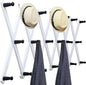 WEBI Accordion Wall Hanger,Expandable Wooden Coat Rack Wall Mounted,Accordion Hat Rack for Wall,Accordion Hook Rack for Hats,Caps,20 Pegs Hooks,Black on White