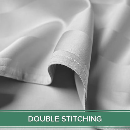 Full Sheets by Pure Bamboo, Genuine 100% Organic Viscose Derived from Bamboo Bed Sheet Set, Luxuriously Soft & Cooling, Double Stitching, Lifetime Quality Promise (Full, Jacquard White)