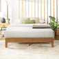 Mellow Naturalista Grand - 12 Inch Solid Wood Platform Bed with Wooden Slats - No Box Spring Needed - Queen (Natural Pine)