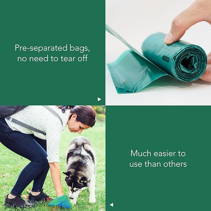 Extended Dog Poop Bags with Dispenser, 1000 Count, Pre-Separated, Lavender Scent, Eco-friendly Material, Extra Thick, 100% Leakproof, 8"x 15.6", Green-Mewly Pet