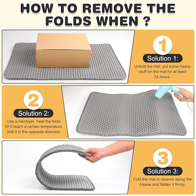 Cat Litter Mat Double Layer Waterproof Urine Proof Trapping Mat 1 Pack (Gray, 30x24 Inch)-Mewly Pet