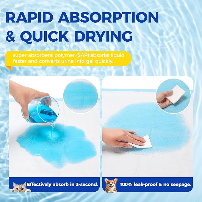Dog Pee Pads Extra Large 28"x34" - 100 Pack Super Absorbent XLarge Puppy Pads 100 Count Leak-Proof Disposable XL Pet Potty Training Pads for Dogs, Puppies, Doggy-Mewly Pet