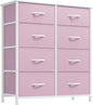 YITAHOME Double Dresser, Fabric Dresser with 8 Drawers, Chest of Drawers for Closet, Living Room, Sturdy Steel Frame, Wooden Top, Easy Pull Handle