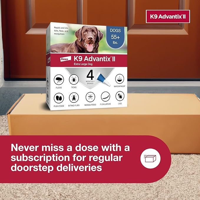 K9 Advantix II XL Dog Vet-Recommended Flea, Tick & Mosquito Treatment & Prevention | Dogs Over 55 lbs. | 4-Mo Supply-Mewly Pet