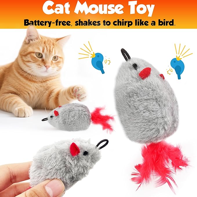 Cat Toys Set for Indoor Cats – 18PCS Cat Toys with Teaser Wand, Mouse, Ball, Spring Toys for Kittens, Interactive Cat Teaser Toys for Bored Cats Exercise and Play-Mewly Pet