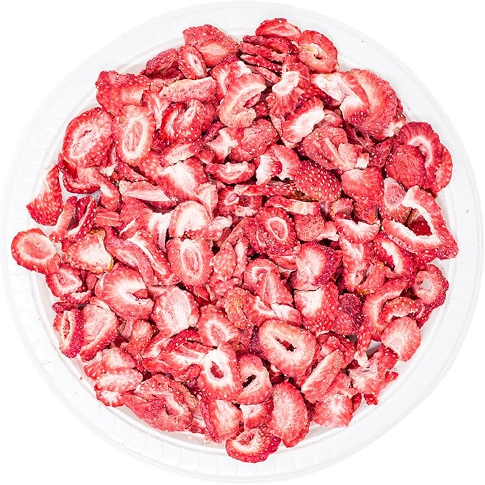 hotspot pets Freeze Dried Strawberry Treats for Small Animals, Cats & Dogs - Reasealable 1lb Big Bag Single Ingredient All Natural- Perfect for Training, Small Reward or Snack-Mewly Pet