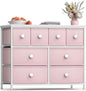 Sorbus Fabric Dresser for Kids Bedroom - Chest of 8 Drawers, Storage Tower, Clothing Organizer, for Closet, for Playroom, for Nursery, Steel Frame, Fabric Bins - Knob Handle (Pastel Pink)