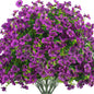Artificial Fake Flowers for Outdoor Spring Decoration, 16 Bundles Faux Silk Colorful Daisy UV Resistant Realistic for Outside Porch Patio Home Yard Garden Planters Pots Window Box (Purple)