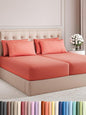 Split King 7 Piece Sheet Set - Cooling & Breathable Bed Sheets - Hotel Luxury Bed Sheets for Women, Men, Kids & Teens - Deep Pocket Bedding w/ Easy Fit - Soft & Wrinkle Free - Split King Coral Sheets