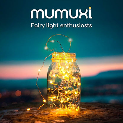 MUMUXI 20 Pack 3.3ft Fairy String Lights Battery Operated, Mini LEDs for Party Wedding Centerpiece Decorations, Crafts, Mason Jar Firefly Lights, Warm White