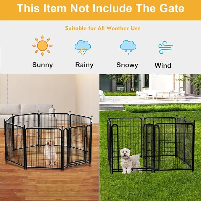 Garden Fence 36 Inch 14 Panels Without Gate, Inside and Outside, Total 31 Ft(l) Garden Fence for Yard and Dog, Black Dog Pen, Heavy Duty Pet Puppy Exercise Pen for Rv Camping-Mewly Pet