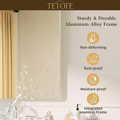 TETOTE Brushed Nickel Mirror 16 x 20 Brushed Nickel Metal Framed Bathroom Mirror, Tempered Glass, Modern Farmhouse Wall Mounted Mirror for Decorative(Horizontal/Vertical)
