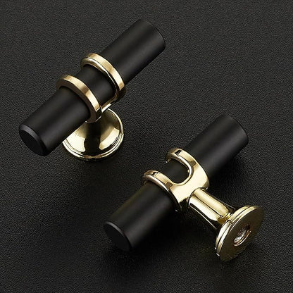 10 Pack Black&Gold Cabinet Knobs - Kitchen Cabinet Knobs Closet Pulls for Kitchen Closet Drawer Stainless Steel Dresser Hardware 2in Length Single Hole
