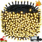 BHCLIGHT Extra-Long 165FT 500LED Christmas String Lights Outdoor/Indoor, Timer & Memory & 13 Modes, Warm White Christmas Lights Waterproof Green Wire Tree Lights for Xmas Holiday Party
