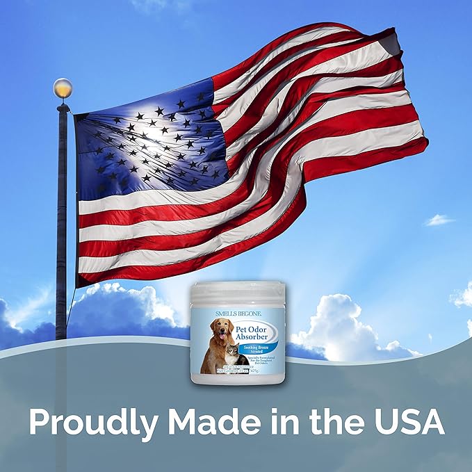 SMELLS BEGONE Air Freshener Pet Odor Absorber Gel - 15 oz, Pack of 2 - Absorbs and Eliminates Odor in Pet Areas, Bathrooms, Cars, & Boats - Made with Essential Oils - Soothing Breeze Scent-Mewly Pet