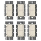 Lutron Caseta Original Smart Light Switch (Lutron Smart Hub Required), for Home, LED Lights, and Fans, 6 Amp, Single-Pole/3-Way, Neutral Required, PD-6ANS-LA-6-Pack, Almond, 6 Pack