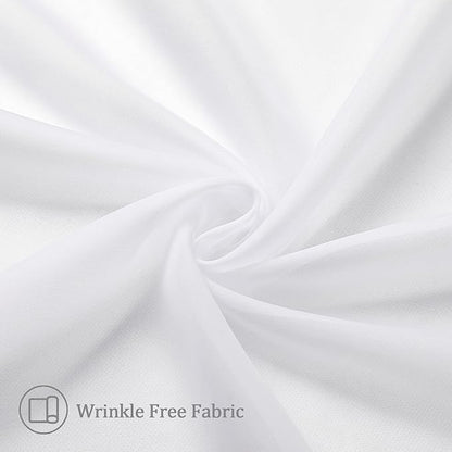Aiyufneg White Sheer Valance for Window Curtains 24 Inch Length, Light Filtering Kitchen Valances, Small Voile Sheer Curtains for Living Room/Bathroom/Basement, Dual Rod Pocket, 2PCS, 40W x 24L Inch