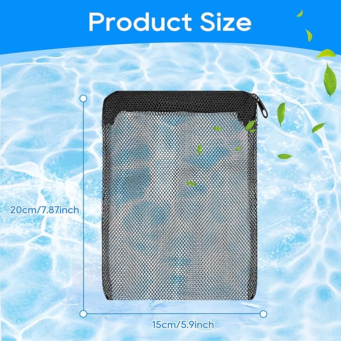 20PCS Aquarium Filter Media Bags for Aquarium with Zipper, Fine Mesh Bag Reusable Strong Polyester for Activated Carbon, Bio Filter Balls, Ceramic Rings, Filter Stones 7.8" x 5.9"-Mewly Pet