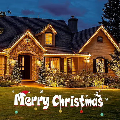 Minetom C9 Clear Christmas String Lights, 25FT 25 Bulbs Bright & Warm Outdoor Christmas Lights, Long Life C9 String Lights for Tree Patio Gazebo Wreath, Green Wire