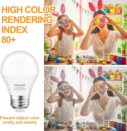 Cotanic Ceiling Fan Light Bulbs 2700K Warm White, A15 LED Bulb E26 Medium Screw Base,6W Small Chandelier Light Bulb 60W Equivalent,600lm,Non-Dimmable,6 Pack