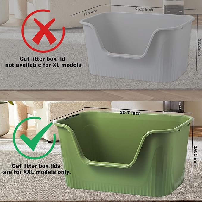 Vealind Cat Litter Box Lid with Clear Door Only Fit for Vealind XXL Cat Litter Pan, Top Entry Litter Box with Lid-Mewly Pet