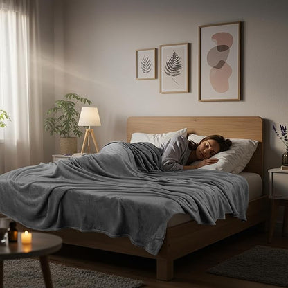 Utopia Bedding Fleece Blanket Twin Size Grey 300GSM Luxury Anti-Static Fuzzy Soft Microfiber Bed Blanket (60x80 Inch)