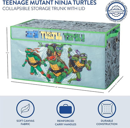 Idea Nuova Teenage Mutant Ninja Turtles Collapsible Storage Trunk, Durable with Soft Lid, 28.5"x14.5"x16"