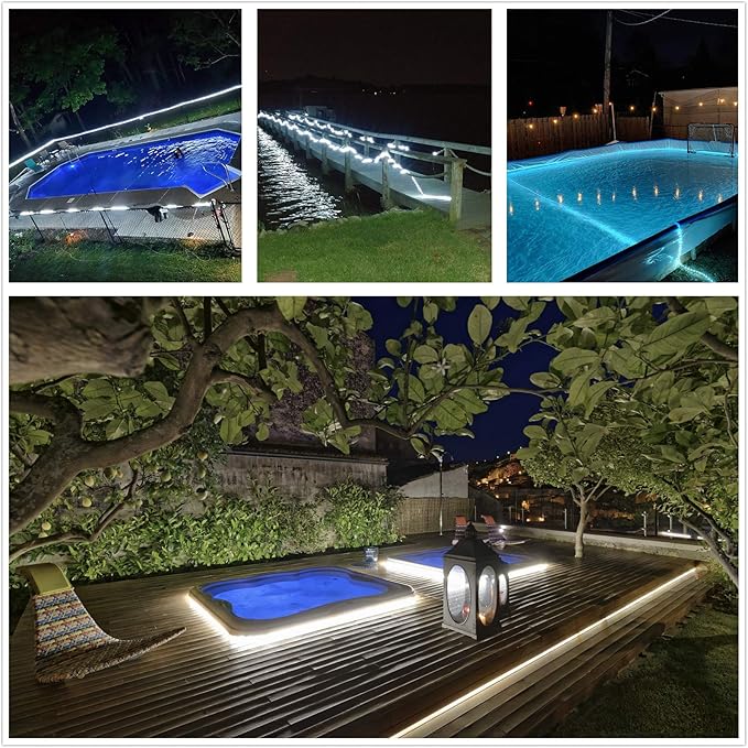 100ft Rope Lights Outdoor, Outdoor String Lights Waterproof, Decorative Lighting for Indoor/Outdoor, Garden,Backyards Halloween and Christmas Decoration, Landscape Lighting