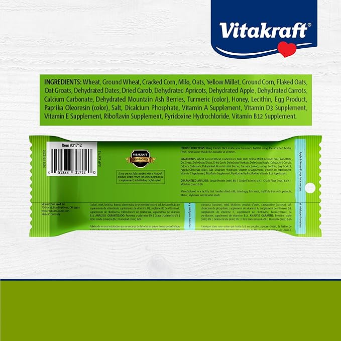Vitakraft Crunch Sticks Hamster Treat - Apple and Honey - Hamster Chew Sticks-Mewly Pet