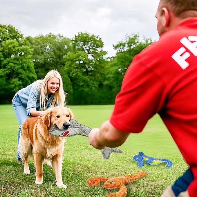 Dog Toy Squeak No Stuffing Toys, 4-Pack Toys for Small Medium Large Breed, Puppy Teething Interactive Toy to Keep Them Busy, Best Christmas Birthday Gift-Mewly Pet