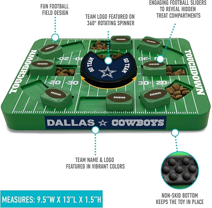 Pets First NFL Dallas Cowboys Large Puzzle Toy - Interactive Dog Treat & Slow Feeding Toy-Mewly Pet