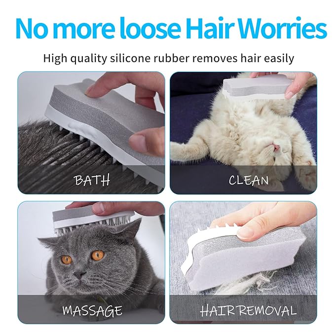 Mooncat Cat Grooming Brush - For Shedding, Long or Short Haired Cats, Removes Mats, Tangles, and Loose Fur - Massage Comb for Indoor Kittens-Mewly Pet