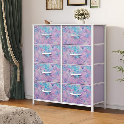 YITAHOME Fabric Dresser Drawer, Tall Storage Dresser with 8 Drawers, Chest of Drawers, Storage Drawer Organizer for Closet, Living Room, Closets