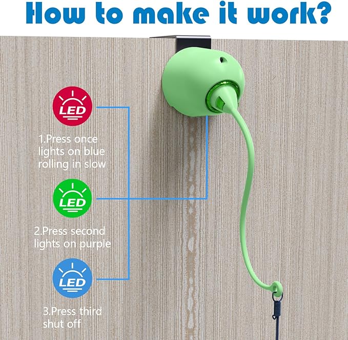 Cat Toys Interactive for Indoor, Cats Toy Hanging Door Electric for Bored,Feather Toy Kitten Rechargeable Door Hanging Automatic String with 4pcs Feather Toys(Green)-Mewly Pet