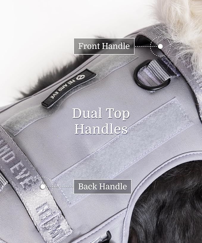 2025 New Edition, Fei & Eve MagEase Dog Harness - 3-Second Magnetic Buckles | 3-Point No-Pull Control | Heavy-Duty 900D Nylon | Dual Safety Handles | Breathable Mesh | Adjustable Fit | X-Large, Gray-Mewly Pet