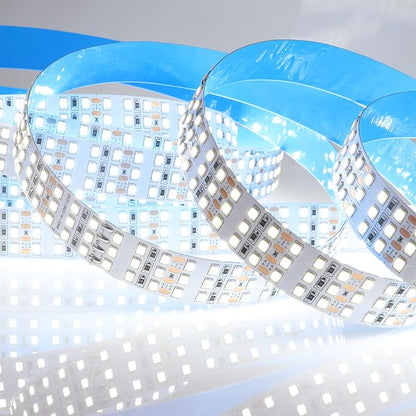 16.4ft SMD 2835 White LED Strip Lights 12V 1800 LEDs Triple Row Daylight White 6000K Dimmable LED Flexible LED Tape Lights for Home Decor(Non-Waterproof IP20)